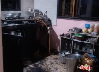 स्वयंपाक करताना गॅस सिलेंडरला अचानक आग; महिला थोडक्यात बचावली