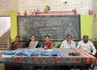नवे पर्व, नवी उमेद: वरोरा येथील भारत भूषण शाळेत विद्यार्थ्यांचे उत्साहात स्वागत.