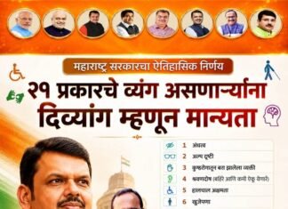 आनंदाची बातमी : २१ प्रकारच्या दिव्यांग व्यक्तींना आता अधिकृत ‘दिव्यांग’ म्हणून मिळणार मान्यता !