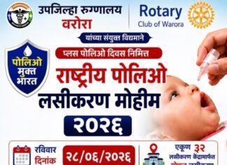 पोलिओमुक्त भारताचे स्वप्न होणार साकार; वरोऱ्यात धडाकेबाज पोलिओ लसीकरण मोहीम!