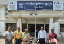 राजुरा पोलीस ठाण्याच्या गुन्हे शोध पथकाची धडक कारवाई; बुलेट चोरी करणाऱ्या इसमावर कारवाई, १,००,०००/- चा मुद्देमाल हस्तगत