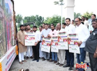 पांढरकवडा येथे ‘सेवा संकल्प अभियानांतर्गत’ जनजागृती करणाऱ्या LED चित्ररथाचे उद्घाटन