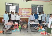 जय भारतीय गणेश मंडळातर्फे वरोऱ्यात भव्य रक्तदान शिबिर संपन्न; ६१ जणांचे रक्तदान!