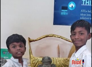 वरोरा येथील लोकमान्य विद्यालयात बाप्पाच्या रूपाला विद्यार्थ्यांच्या कल्पकतेची जोड; शाडू मातीच्या मूर्तीतून साकारले सुंदर व आक्रमक बाप्पाचे रूप!